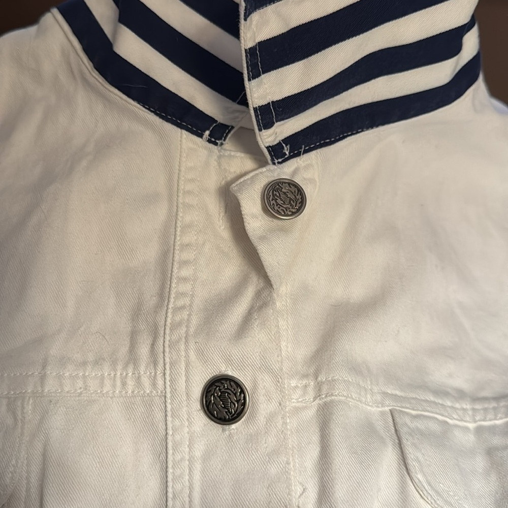 Leslie Fay Sport Sz 10‎ white denim jean jacket - Picture 5 of 7